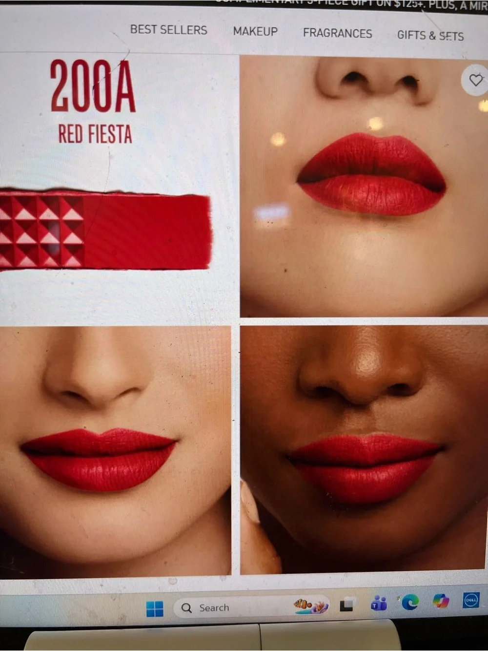 Spike VALENTINO Full Size Buttery Matte Refillable Lipstick 200A Red Fiesta NWOB